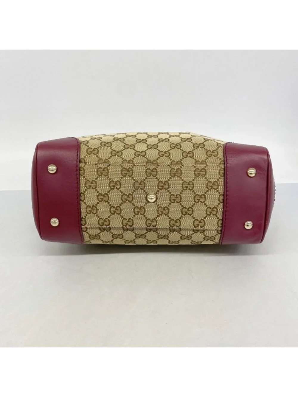 Gucci Tote GG Canvas Brown Bordeaux Champagne Gold